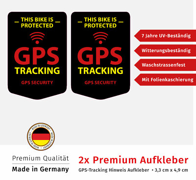 GPS Fahrrad Aufkleber 2x Premium Bike Tracking Sticker Wetterfest UV-Beständig