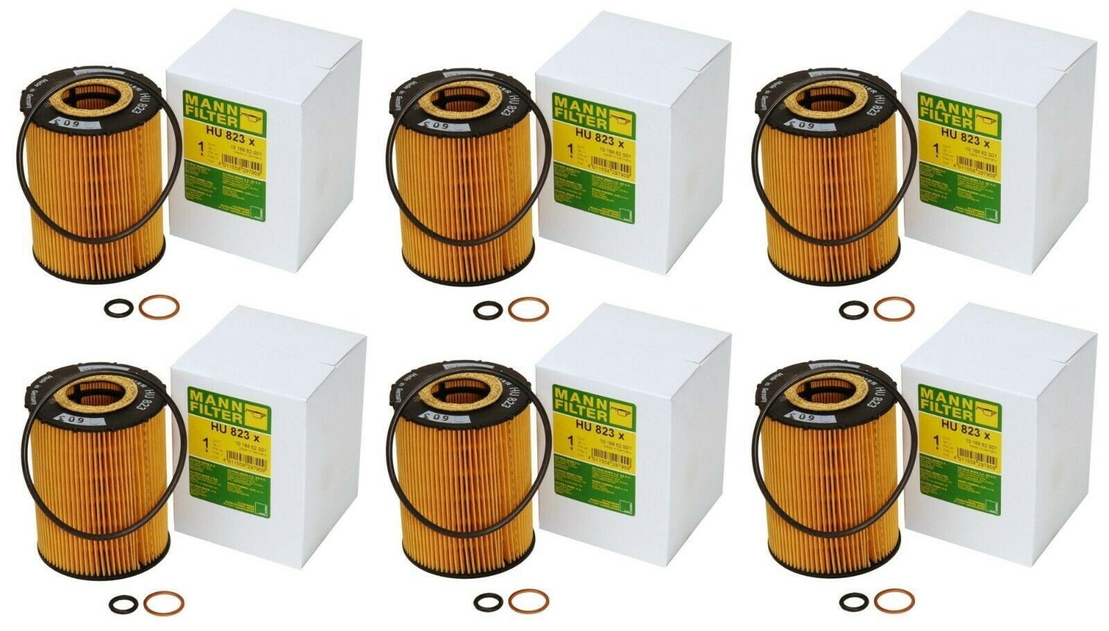 Set of 6 Oil Filters Mann for BMW E60 E63 E64 E65 X5 Rolls-Royce Phantom V8 V12