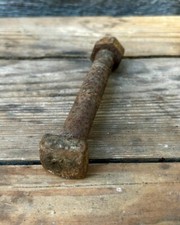 Vtg Square Head Rusty Bolt & Nut | Rustic Farm Hardware Industrial Decor