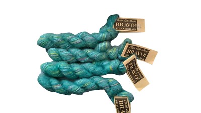 Classic Elite Yarns Bravo Silk Mohair Blend 4 Skeins Blue Green Teal Multicolor
