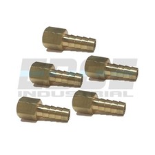  5 Pack 3/8 HOSE BARB X 1/4 FEMALE NPT Brass Pipe Fitting Gas Fuel Water Air