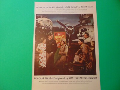 1944 MAX FACTOR MAKE-UP on Movie Set 30 Seconds Over Tokyo art print ad