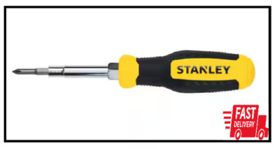 6-in-1 Multi-Bit Screwdriver Nut Driver Bits in Handle Comfort Grip