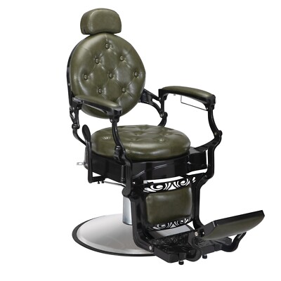 Vintage Heavy Hydraulic Duty Barber Chair Recline Styling Beauty Salon Equipment