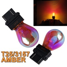 T25 3057 3157 4157 Clear Chrome Amber Bulb Front Turn Signal Parking Lamp A1 Ae