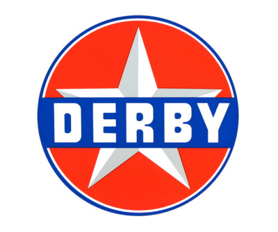 FITS VINTAGE DERBY GASOLINE GAS MOTOR OIL PUMP CAR MAN CAVE BUMPER STICKER DECAL