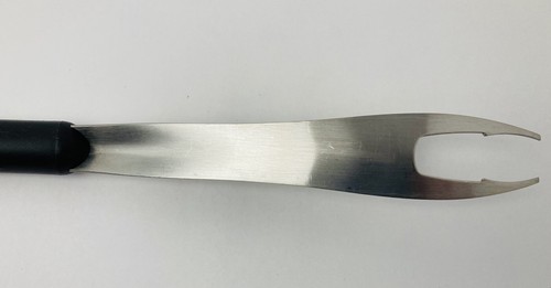 Vintage Coleman Meat Fork BBQ Grill Tool Green Handle Stainless Steel - Picture 5 of 12