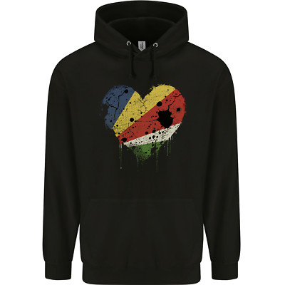 Love Seychellen Flagge Seychellen Tag Fußball Herren 80 % Baumwolle Hoodie