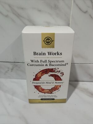 SOLGAR BRAIN WORKS With Full Spectrum Curcumin & Bacomind  Designed For Mind & M