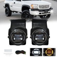 Led Fog Lights Lamps Bumper For 2003-2006 Gmc Sierra 1500 2500 Hd 3500 With Drl