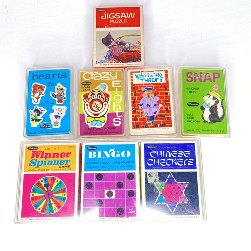 Lot of 9 Whitman Games Pack Minis Cases Card Puzzle Children 1960's Complete VTG