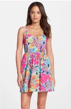 Lilly Pulitzer Christine Fit  Flare Mini Dress In Besame Mucho Pockets Size 8