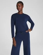 [GOOD PRICE] SPANX AirEssentials® Relaxed Long Sleeve Top, Timeless Navy