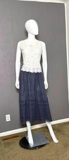 Antique Edwardian Petticoat Skirt size L-XL Hand Dyed Soft Black