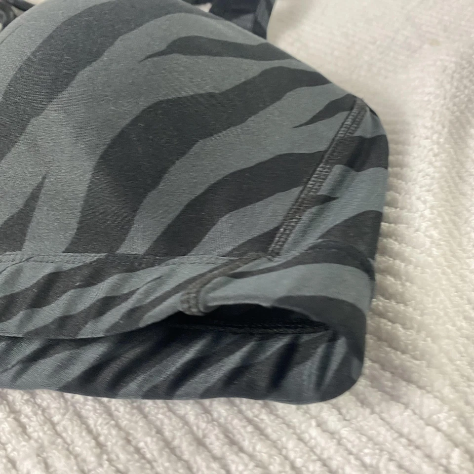 Avia Sports Bra Womens XL Black Gray Zebra Print Racerback Padded Athletic - Image 3 of 4