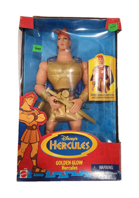 Disney Hercules Golden Glow Hercules Doll New IOB Rare Vintage 1996 Figure Toy