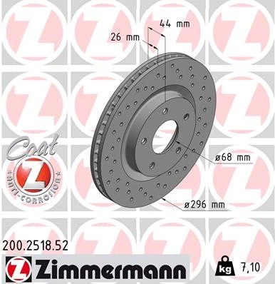 2x BRAKE DISC 200.2518.52 FOR NISSAN QR25 2.5L MR20DE 2.0L HR16DE 1.6L 4cyl 1.5L - Image 2 of 4