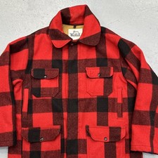 Vintage Woolrich Mackinaw Jacket Mens 46 Extra Large Cruiser Plaid Wool Blend