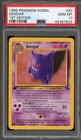 Pokemon Gengar Fossil 1st Edition NON Holo Rare #20 PSA 10 Gem Mint