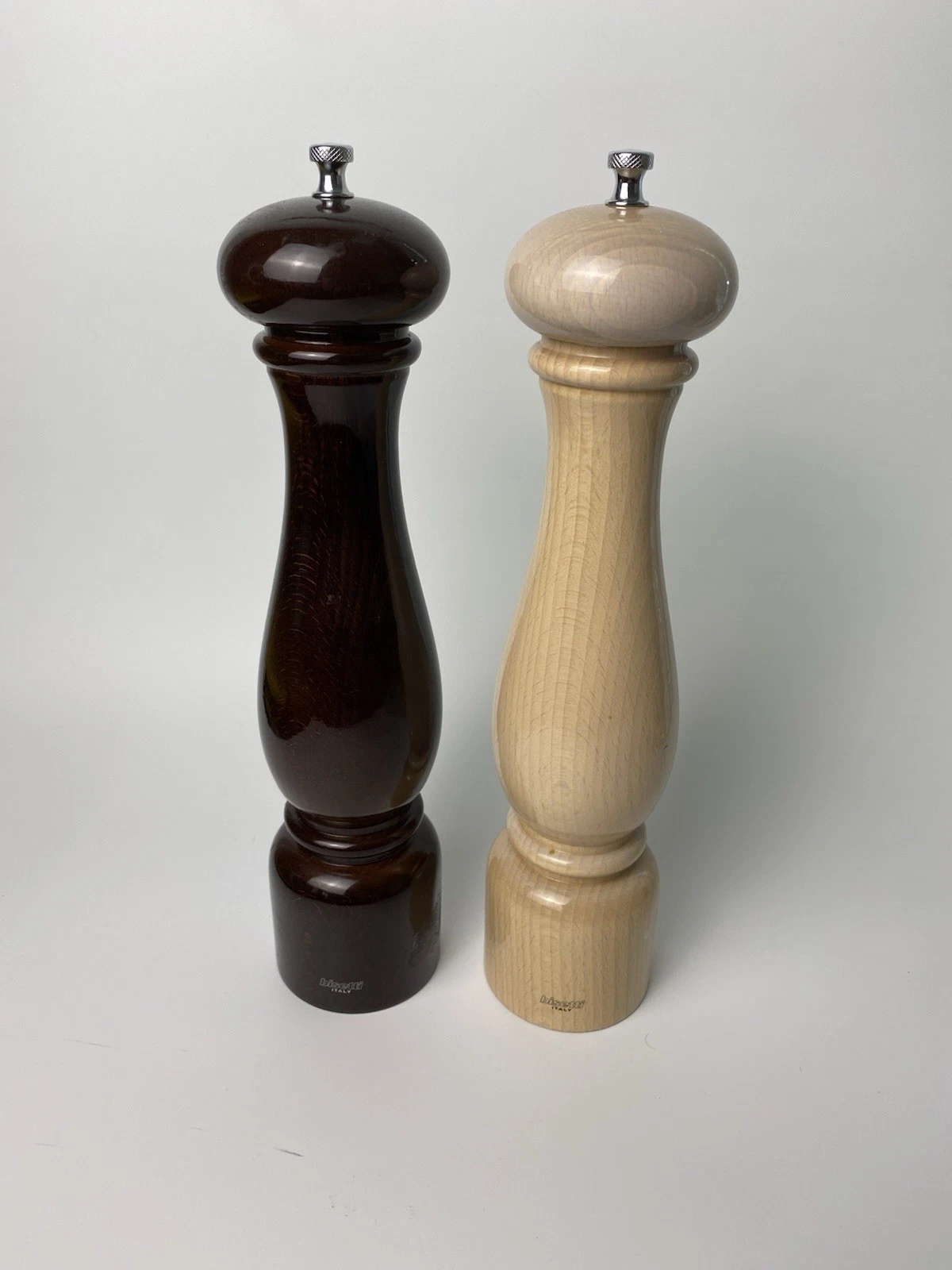 Bisetti Made In Italy Wood Salt And Pepper Mill Large 12” Set Of 2