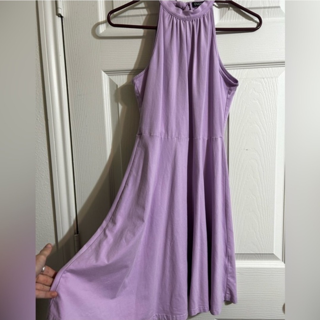 OUGES Women’s Lavender Halter Neck Fit &Flare Dre… - image 3