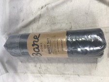 Bare Home Queen Polyester Satin Sheet Set,Grey , 3 Pc