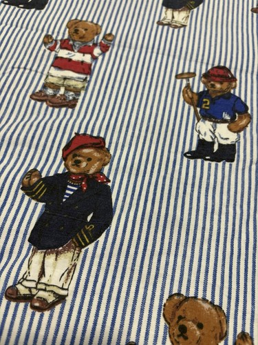 Ralph Lauren Polo Teddy Bear Stripe FULL Size Sheet Set Flat & 2 Pillowcases - Picture 4 of 6