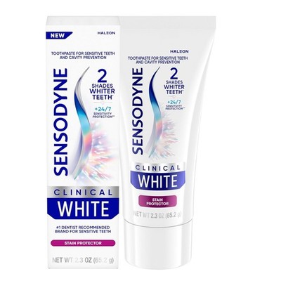 Sensodyne Clinical White Toothpaste Clinically Proven Stain Protector, 2.3 oz
