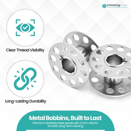 1-200x Metallspulen - Nähmaschine Stahlspule universal passend für die meisten Marken - Bild 3 von 12