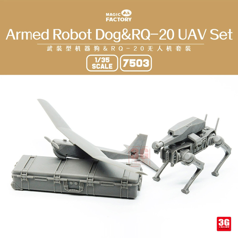 MAGIC FACTORY 7503 1/35 Armed Robot Dog&RQ-20 UAV Set