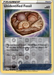 Unidentified Fossil 165/195 Silver Tempest Reverse Holo Pokemon Card