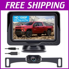 HD 1080P Backup Camera Kit - Easy Install, USB Plug  Play