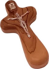 Holy Land Market Catholic Hand Held Holding Comfort Crucifix - with bag and