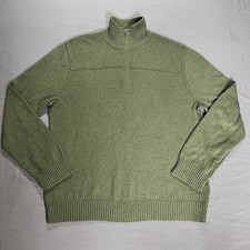 Banana Republic 1/4 Zip Green Sweater Pullover Men  s Size Large Luxury Blend