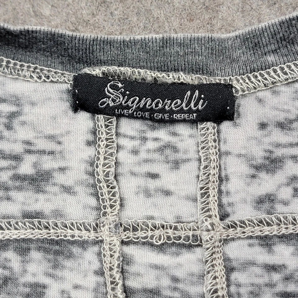 Signorelli женщин выцветший серый верхний размер L США патриотический цветочный коротким рукавом - Изображение 4 из 4