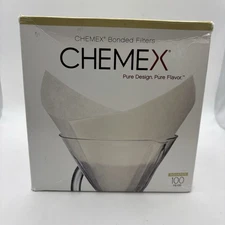 Chemex Filters, Bonded Pre-Folded Squares (FS-100) New In Open Box.