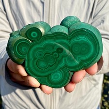 1.30LB Natural malachite block quartz crystal luster mineral specimen