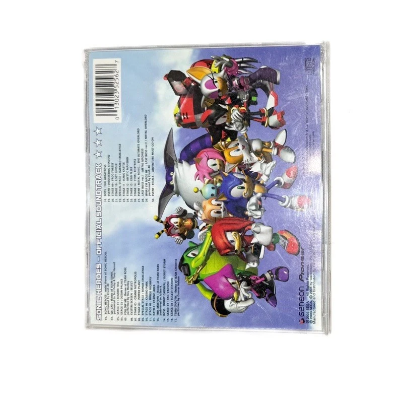 TESTED Sonic Heroes Official Soundtrack CD Sonic The Hedgehog Geneon 2004 5256-2 - Image 4 of 4