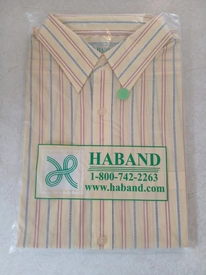 New Vintage Haband Mens Button Down Dress Casual Shirt NOS Deadstock Sz 17 Large - Image 1 of 4