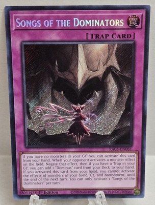 Yugioh! 1x Songs of the Dominators RA05-EN081 Secret Rare 1st Ed NM
