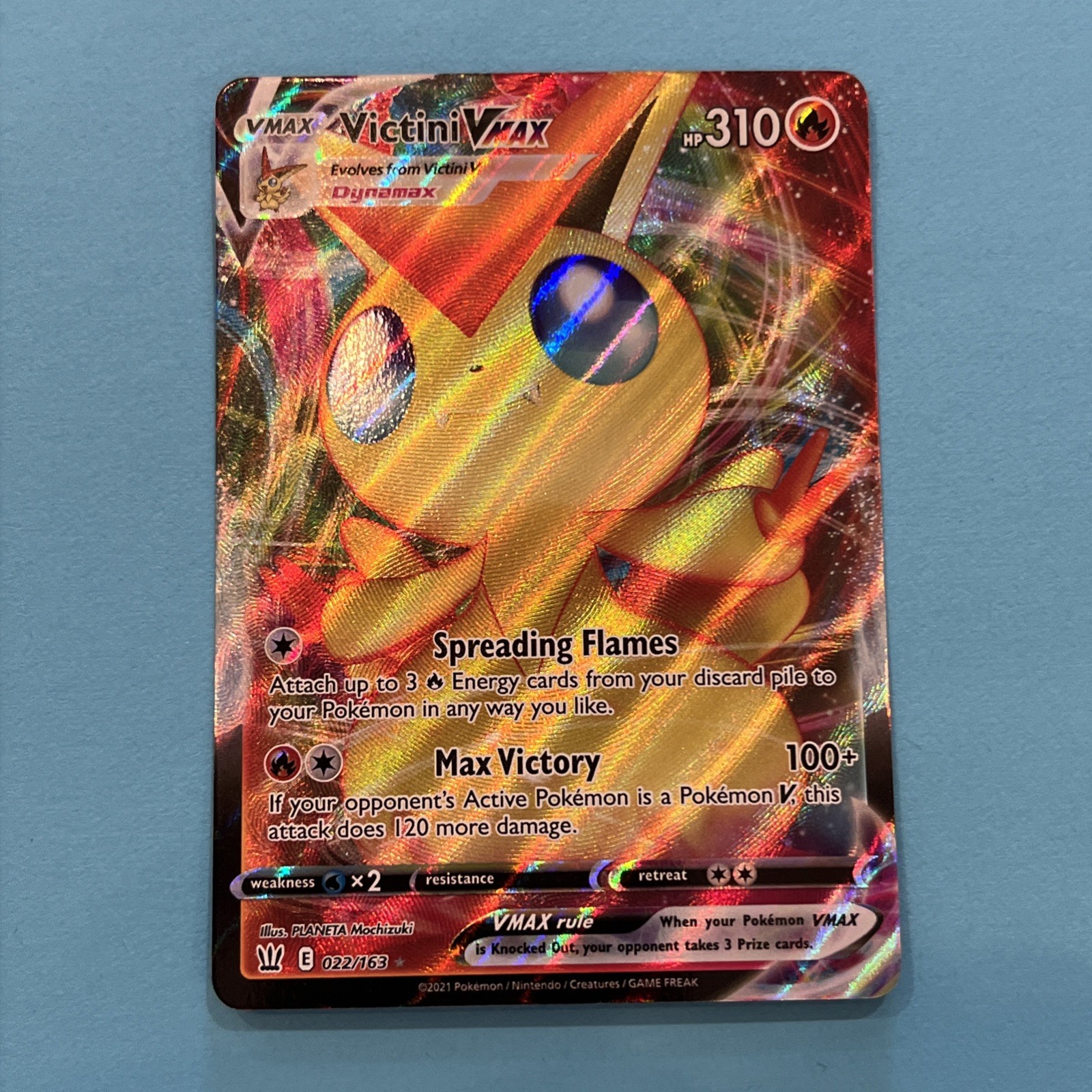 Pokemon - Victini VMAX - 022/163 - SWSH Battle Styles - Full Art Card - NM