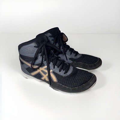 Asics Matflex 6 Black / Gray / Gold Wrestling Shoes Kids Youth Size 4.5