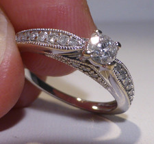 18ct Gold Diamond Ring UK Hallmark Size L 1/2 Boxed