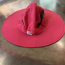 Chick-fil-A Team Style Red Wide Brim Sun Hat Polyester w/ Chin Strap