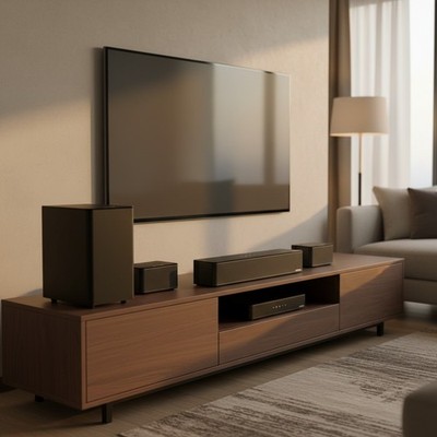 Dynamic 5.1 Surround Sound Bar with Wireless Subwoofer & Adjustable Speakers