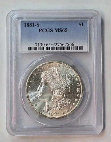 1881-S Morgan Silver Dollar PCGS MS65+