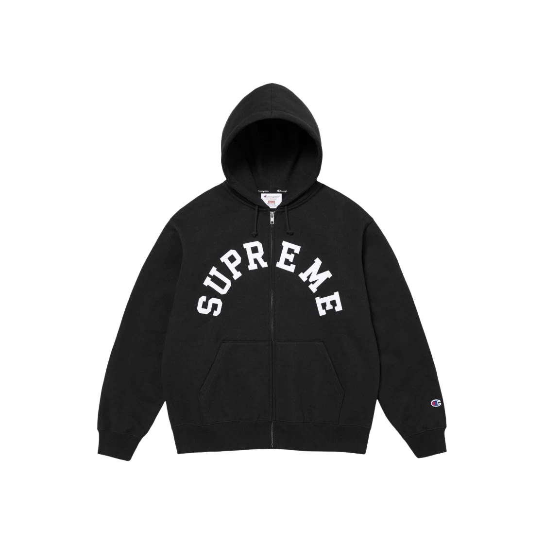 Sweat à capuche zippé Supreme x Champion noir   24SS