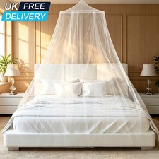 Mosquito Net Canopy Dome Fly Insect Protect Double King Bed Tent Mesh Curtain UK