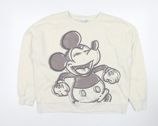 Womens UK 14 Regular Disney Ivory Pullover Sweatshirt