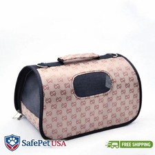 Designer Pet Carrier Bag Luxury Dog Travel Tote Stylish Cat Purse Airline Approv